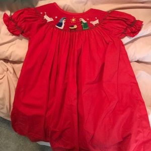 Bella Nova Toddler Christmas Smocked Dress